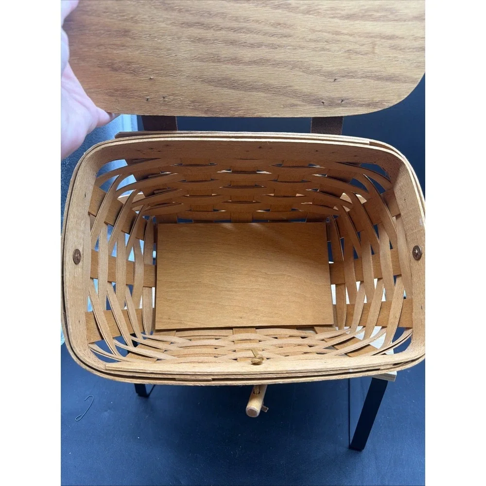 VTG Longaberger Classic Baskets Medium Purse With Lid & Handle 1995 Cottagecore